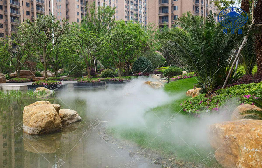 別墅房產(chǎn)社區(qū)人造霧主機,揚州小區(qū)人造霧設(shè)備噴霧造景